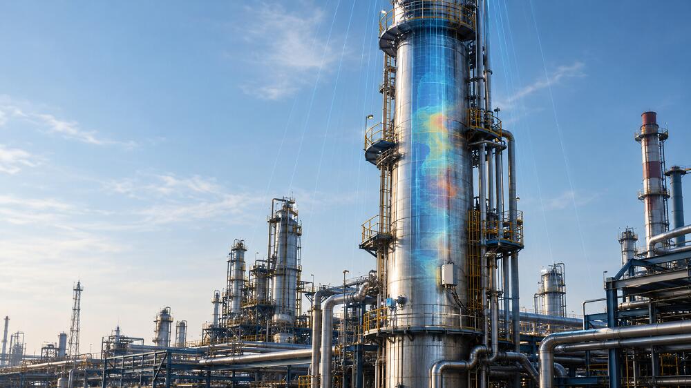 Нефтеперерабатывающий завод. Фото сгенерировано нейросетью.